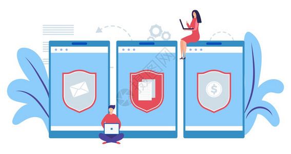 膝上型計算機隱私與互聯網安全 數據保護矢量及網絡與信息安全軟件開發